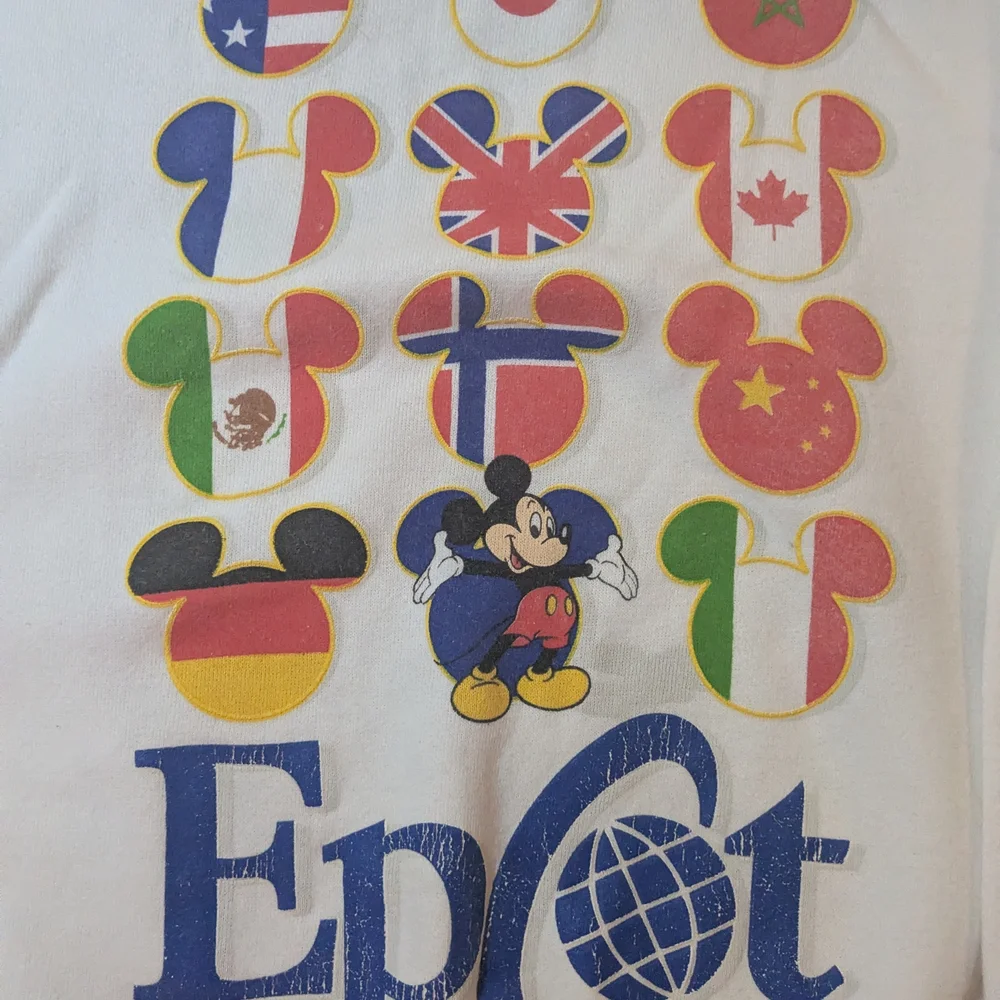 Vintage Epcot Center Walt Disney World Sweatshirt, White Unisex Large Retro 80's - Picture 2 of 9